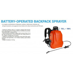BackPack Sprayer 12L -18V battery
